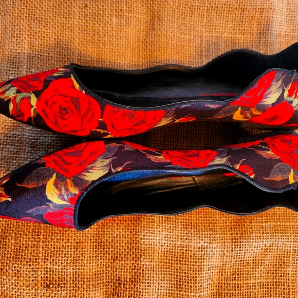 Qupid Rose Floral Ballet Flats Size 7 - Picture 4 of 7